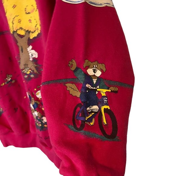 Northern Getaway Sweatshirt Girls Sm Playful Kitten Mice Dogs Best Friends Pink - Picture 3 of 13